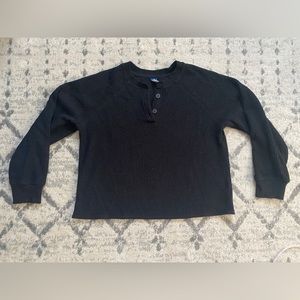 Old Navy Black Thermal Henley